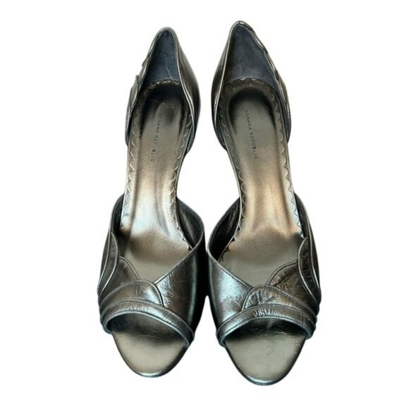 Banana Republic Women's Metallic Open-Toe 3" Heels Size‎ 9 *Small flaw - Picture 2 of 11